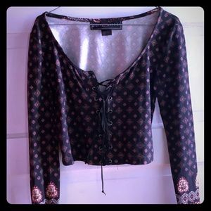 Fun lace up crop top